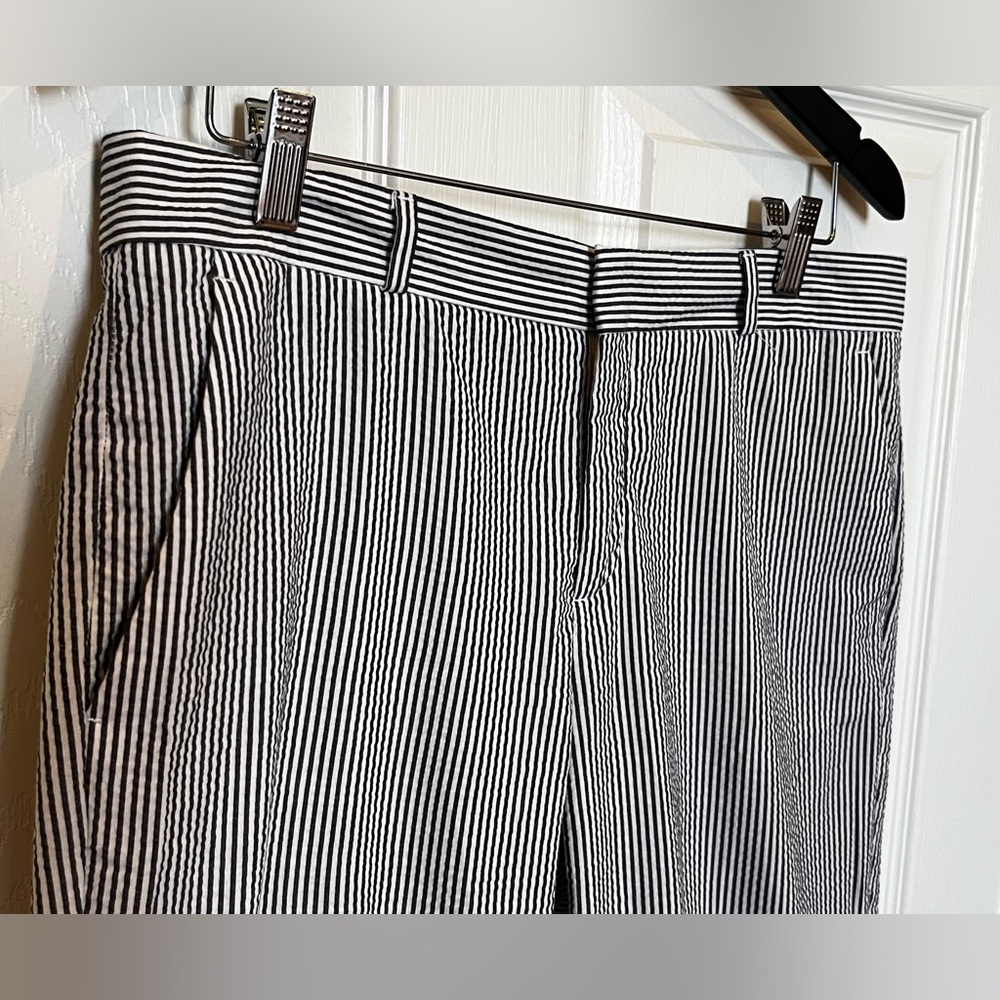 Banana Republic Cotton Seersucker Striped Pants